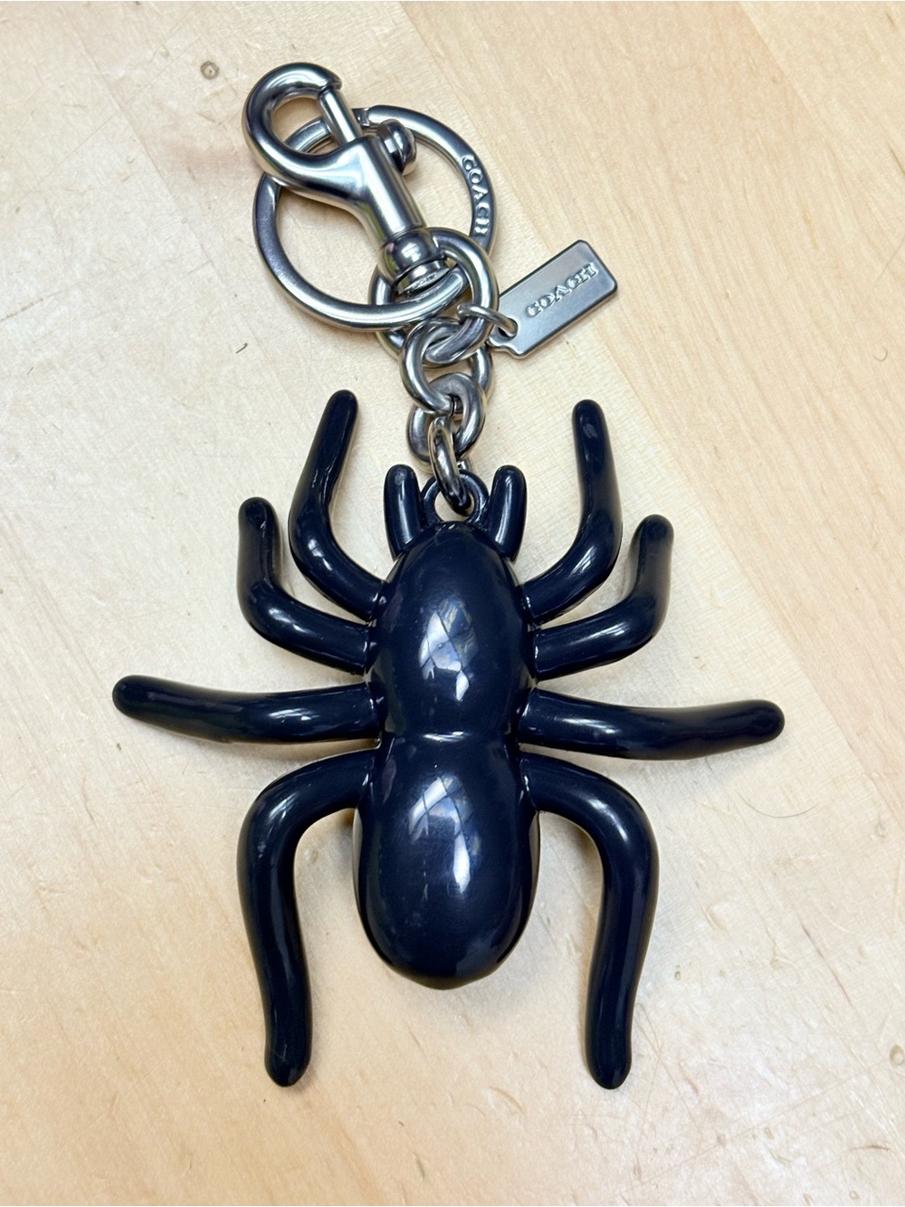Coach Halloween spider keychain charm